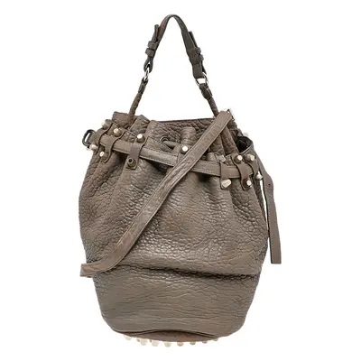 Alexander Wang Grey Textured Leather Diego Bucket Bag