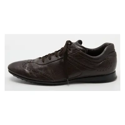 Tod's Dark Brown Brogue Leather Lace Up Derby Size 44.5