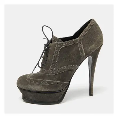 Yves Saint Laurent Grey Suede Janis Booties Size 39.5