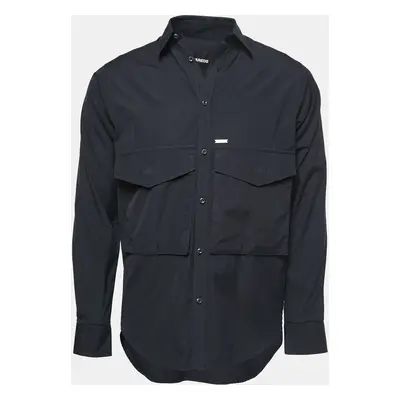 Dsquared2 Black Cotton Pocket Detailed Button Front Shirt