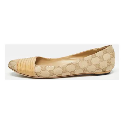 Gucci Beige GG Canvas Ballet Flats Size 38.5