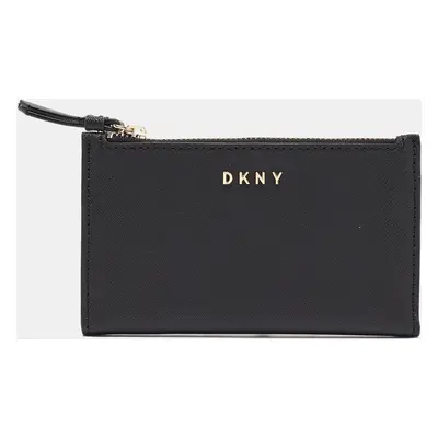 DKNY Black Leather Bryant Park Compact Wallet