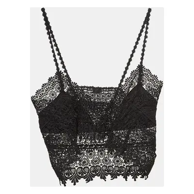 Charo Ruiz Black Lace Sheer Dana Top