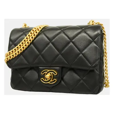 Chanel Black Lambskin Pending CC Flap Bag