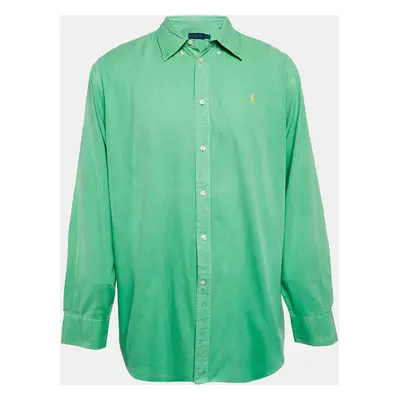 Ralph Lauren Green Cotton Button Front Full Sleeve Shirt