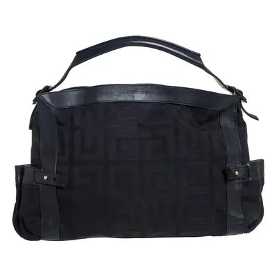 Givenchy Black Signature Canvas and Leather Satchel