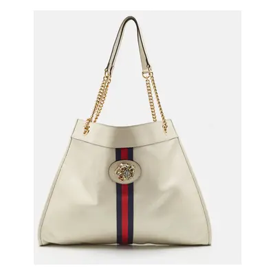 Gucci Off White Leather Large Rajah Tote