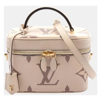 Louis Vuitton Beige Brown Coated Canvas Leather Monogram Empreinte Vanity Pm Bicolor Handbag