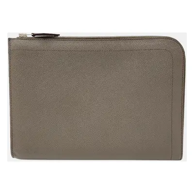 Hermes Brown Leather Clutch