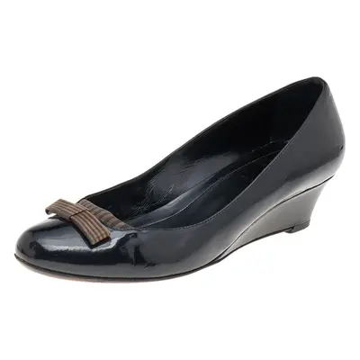 Fendi Black Patent Leather Bow Pumps Size