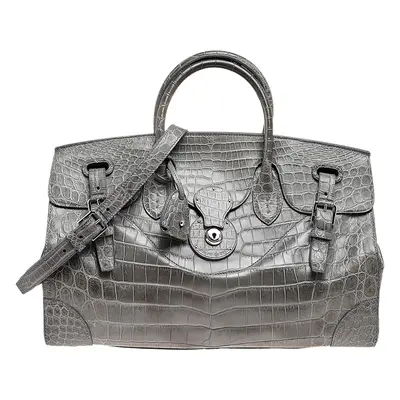 Ralph Lauren Grey Alligator Ricky Tote