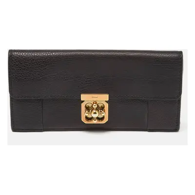 Chloe Black Leather Elsie Continental Wallet