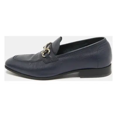 Salvatore Ferragamo Navy Blue Leather Loafers Size