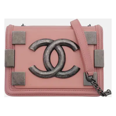 Chanel Pink Leather, Resin Boy Brick Flap Bag