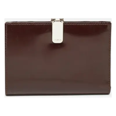 Furla Brown Brushed Leather Bifold Wallet