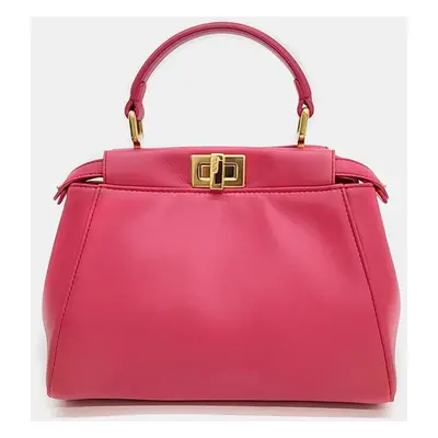 Fendi Beige Leather Peekaboo Mini Handbag