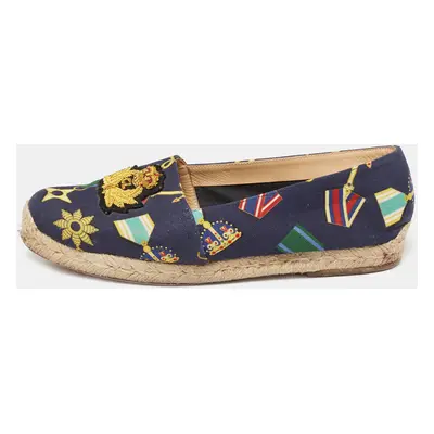 Christian Louboutin Multicolor Canvas Galia Espadrille Flats Size