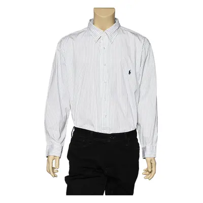 Ralph Lauren White Striped Cotton Button Front Shirt 3XB