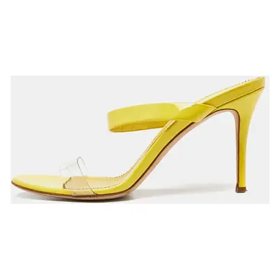 Giuseppe Zanotti Yellow Patent Leather Slide Sandals Size