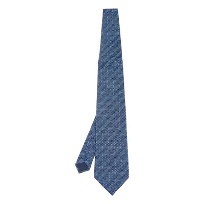 Lanvin Blue Circle Print Silk Tie