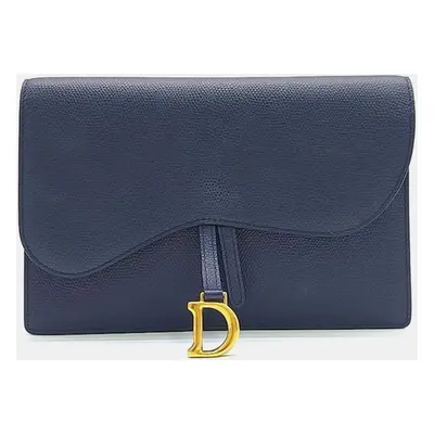 Dior Navy Blue Saddle Chain Crossbody Bag