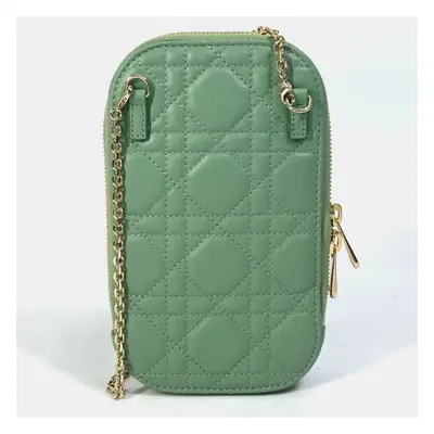 Dior Green Cannage Phone Chain Shoulder Bag