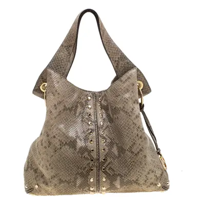 MICHAEL Michael Kors Olive Green Python Embossed Leather Astor Hobo