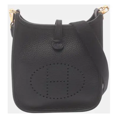 Hermes Evelyne TPM Amazon Shoulder Bag Black Leather