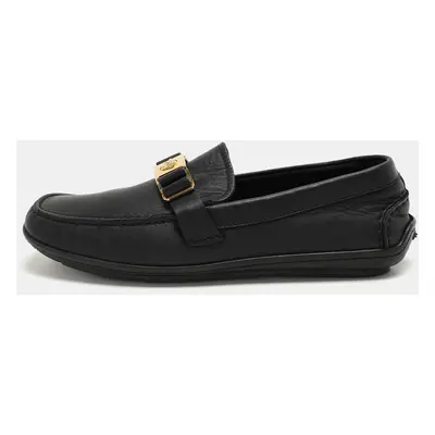 Versace Black Leather Medusa Loafers Size