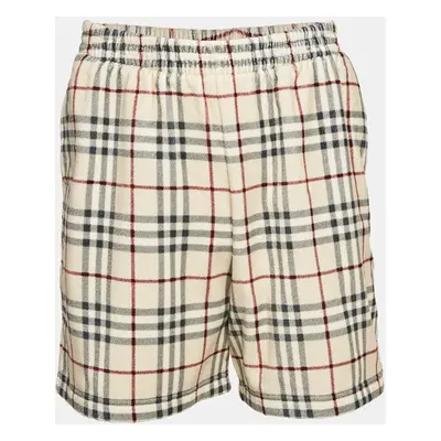 Burberry Brown Debson Checks Terry Cotton Shorts