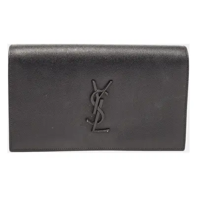 Saint Laurent Black Leather Kate Clutch