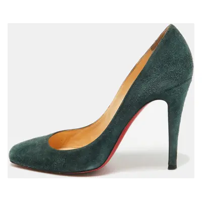 Christian Louboutin Dark Green Suede Particule Pumps Size