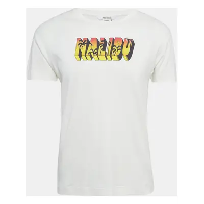 Zadig & Voltaire White Malibu Print Jersey Timor T-Shirt