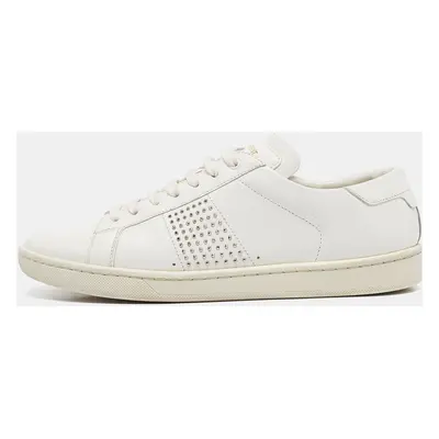 Saint Laurent White Leather Lace Up Sneakers Size