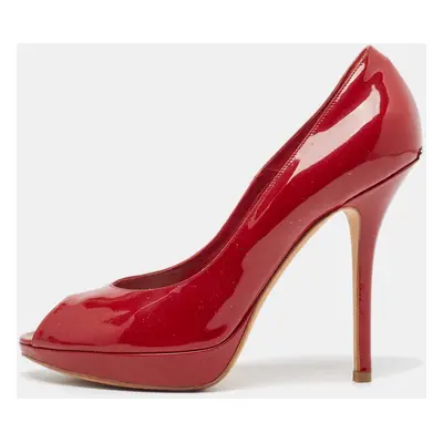 Dior Dark Red Patent Leather Miss Dior Pumps Size