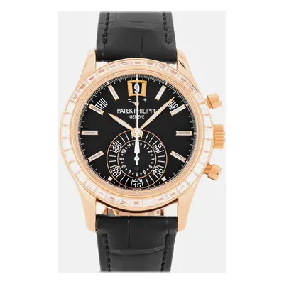 Patek Philippe Black 18k Rose Gold Complications Annual Calendar 5961R-010 Men's Wristwatch mm