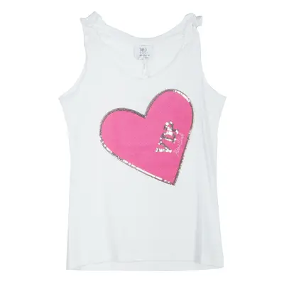 VDP White Embellished Heart Detail Sleeveless Top