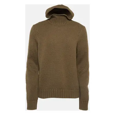 Bottega Veneta Olive Green Knit Hooded Sweater