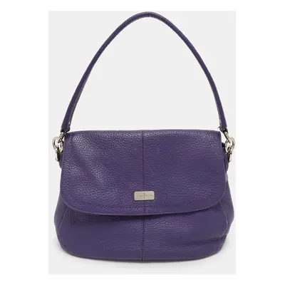 Cole Haan Purple Leather Flap Crossbody Bag