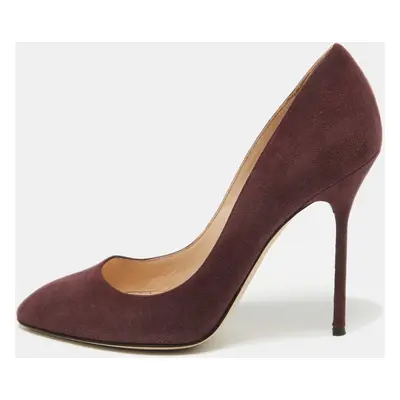 Sergio Rossi Plum Suede Pumps Size