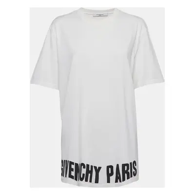 Givenchy White Cotton Logo Printed Crew Neck T-Shirt