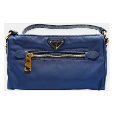 Prada Blue Nylon Shoulder Bag