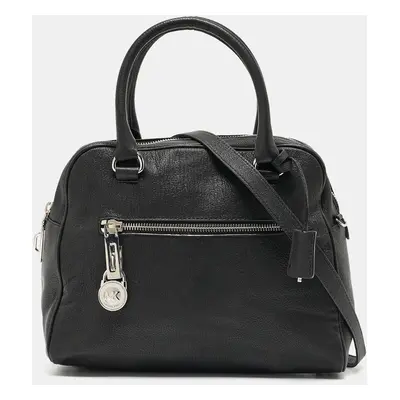 MICHAEL Michael Kors Black Leather Dome Top Handle Bag