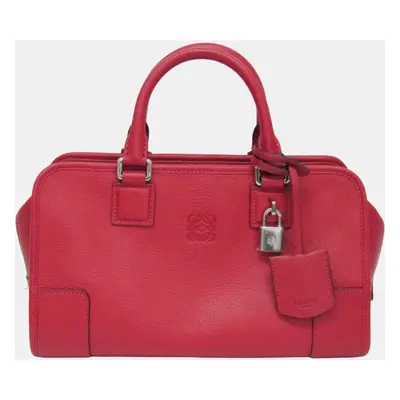 Loewe Pink Red Leather Amazona Satchel