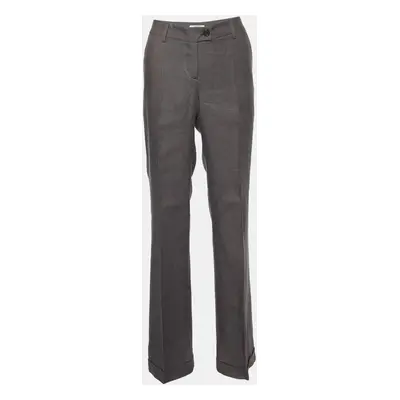 Moschino Cheap and Chic Brown Linen Flared Trousers