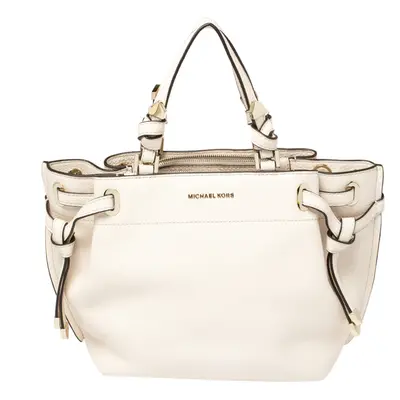 Michael Kors Cream Leather Greta Shoulder Bag