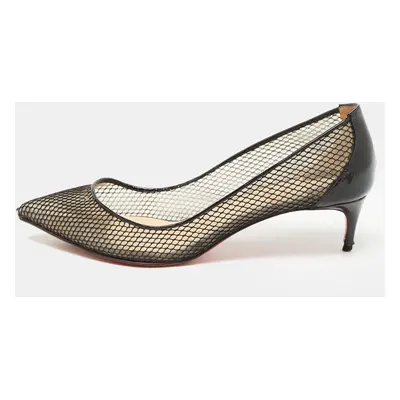 Christian Louboutin Black Patent Follies Resille Pumps Size 37.5