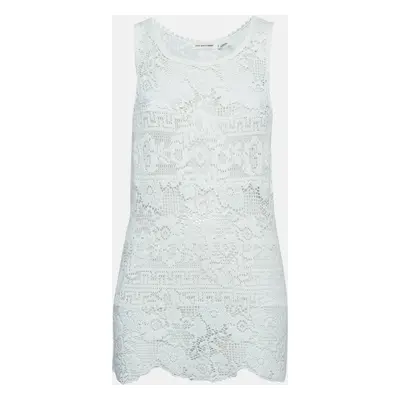 Isabel Marant White Patterned Lace Sleeveless Top