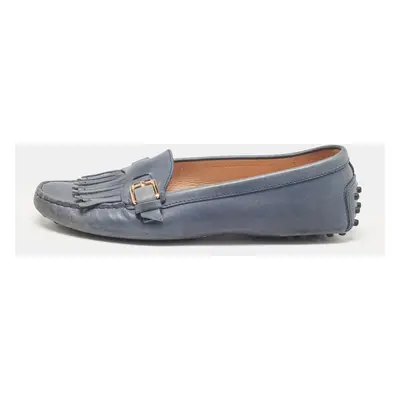 Tod's Blue Leather Loafers