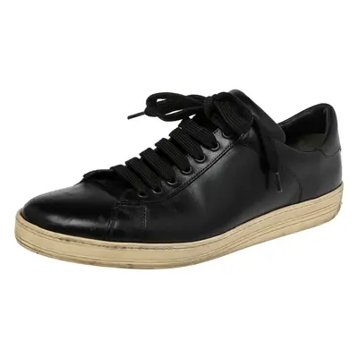 Tom Ford Black Leather Warwick Low Top Sneakers Size